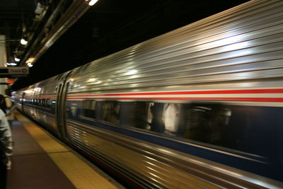 Train at railroad station platform