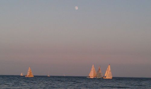 Boats sailing in sea