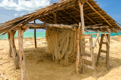 Rustic hut on beach
