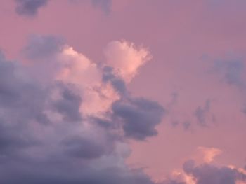 Low angle view of clouds in sky during sunset