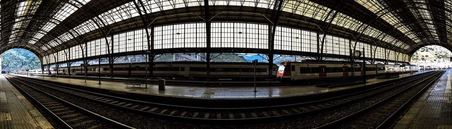 Train on railroad station platform