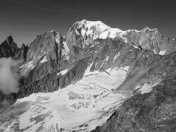 Scenic view of mountains against clear sky