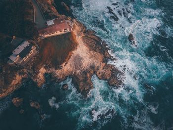 High angle view of sea