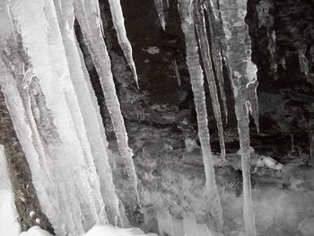 Close-up of frozen water