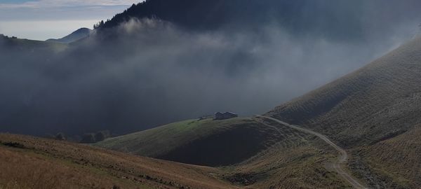 Scenic view of mountains against sky