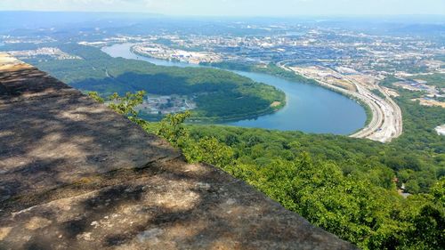 High angle view of city by tennessee river