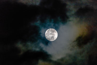 Low angle view of moon in sky