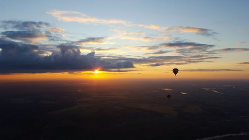 Scenic view of silhouette landscape against sky during sunset