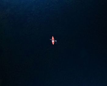 Directly above shot of person canoeing on sea