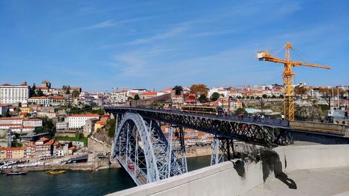 Bridge over river against sky