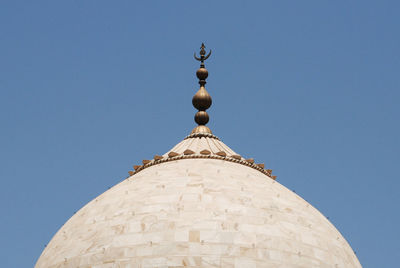 Low angle view of a temple against blue sky