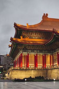 National theater in taipei, sunset scene, moody light