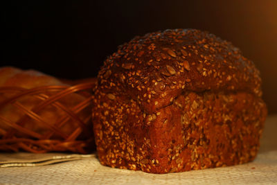 Close-up of bread on table