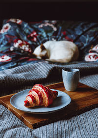 Close-up of breakfast on table