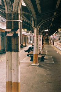 Train on railroad station platform