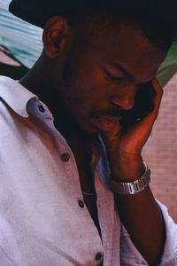 Close-up portrait of young man