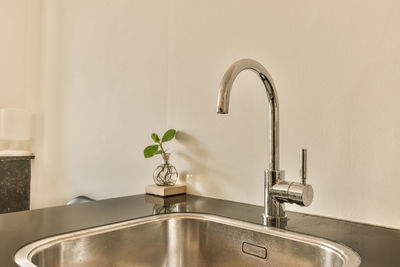 Close-up of sink in bathroom