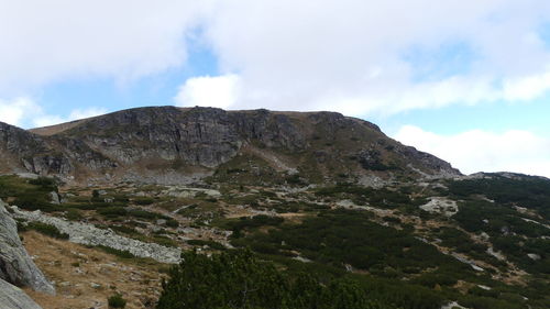 Scenic view of rocky mountains against sky