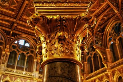 Low angle view of ornate ceiling in historic building