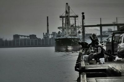 Boats in harbor