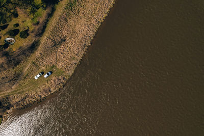 High angle view of road