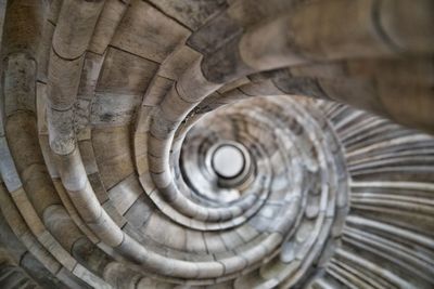 Directly below shot of spiral staircase