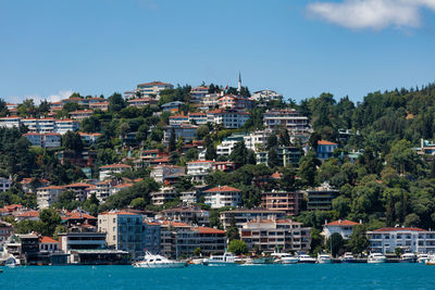 Buildings in city against sky