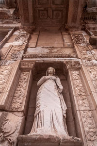 Low angle view of statue of a temple