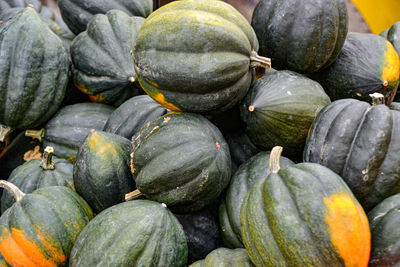 Full frame shot of pumpkins at market