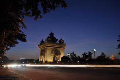 View of monument at night