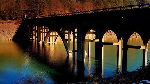 Arch bridge over river