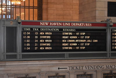 Text on railroad station