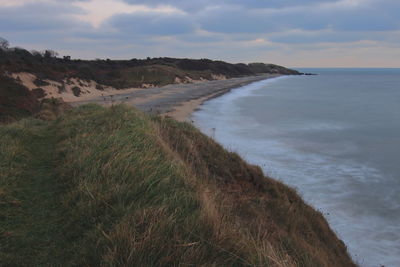 Scenic view of beach against sky