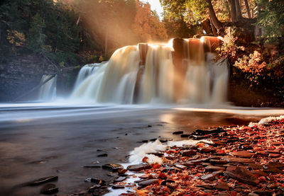 Scenic view of waterfall