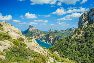 Scenic view of mountains against sky