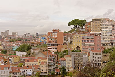 Buildings in city against sky