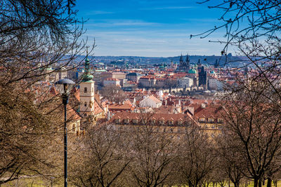 View of townscape against sky