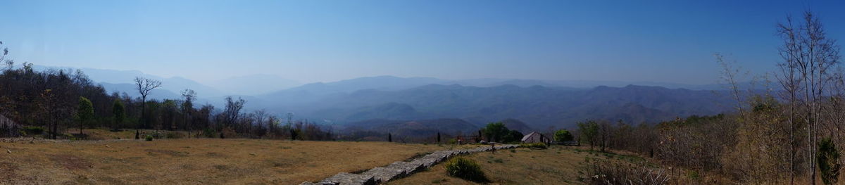 Panoramic view of landscape against clear sky
