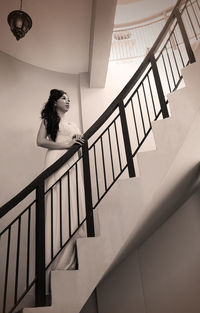 Low angle view of stairs in balcony