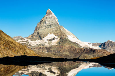 Low angle view of mountain against clear sky