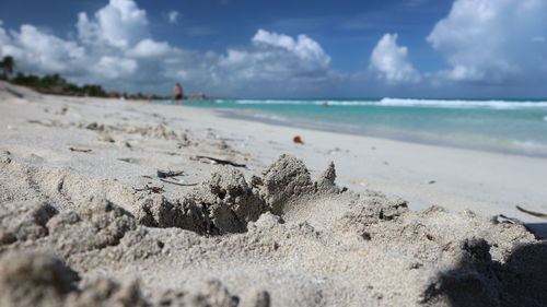 Scenic view of beach against sky
