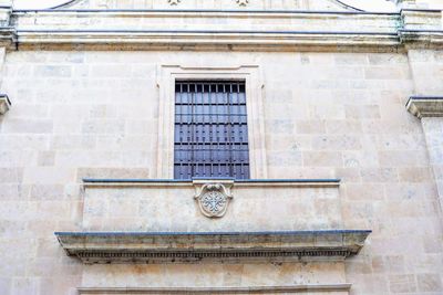 Low angle view of window on building