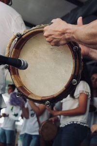 Musicians playing music in city