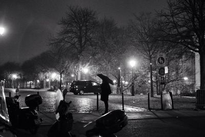 Night view of illuminated street light