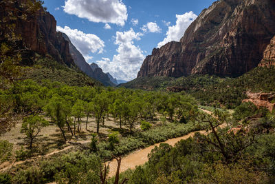 Scenic view of mountains against sky