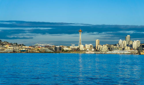 A view of the seattle skyline in washington state. travel scene.