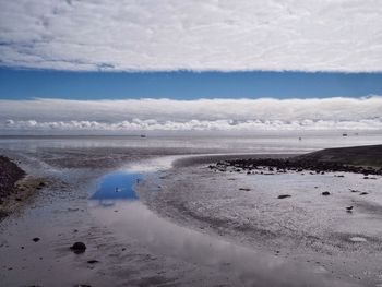 Scenic view of beach against sky