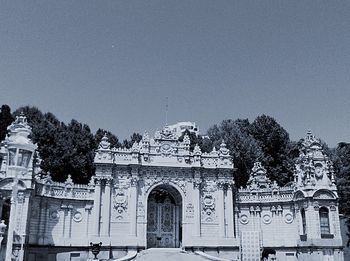 Low angle view of built structure against clear sky