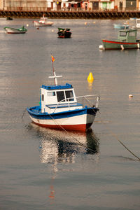 Boat sailing in sea