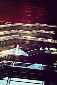 Low angle view of illuminated building at night